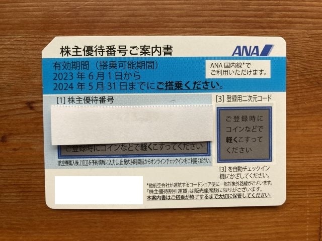 【送料込】★全日空 ANA 株主優待券 1枚2024年5月末日有効期限★_画像1