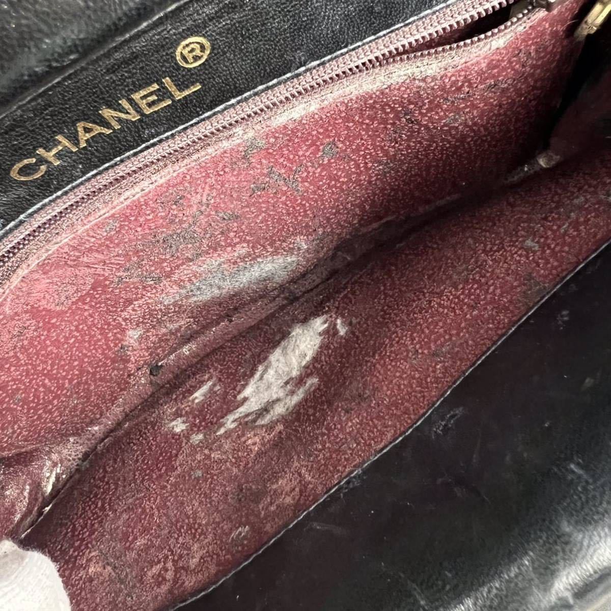 1円〜 売り切り CHANEL ショルダーバッグ マトラッセ ラムスキン チェーンショルダー シャネルマトラッセ シャネル 同梱不可 【L0353】_画像7