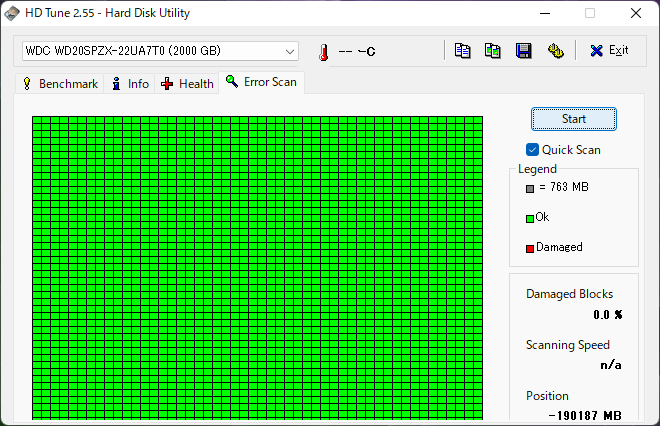 【送料無料】 ★ 2TB ★　WD Blue　/　WD20SPZX　【使用時間：554 ｈ】2021年製　Western Digital Blue　稼働少 2.5インチ内蔵HDD/7mm 即決_画像4