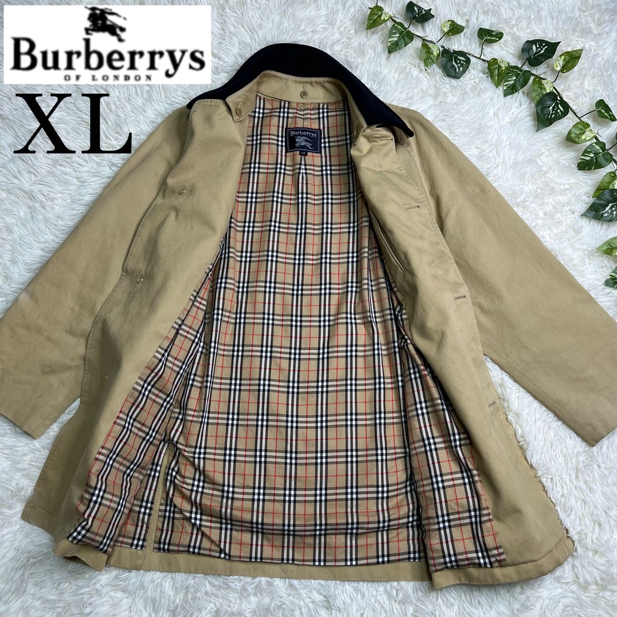 黒襟！ Burberry´s ノバチェック XL ステンカラーコート ベージュ-