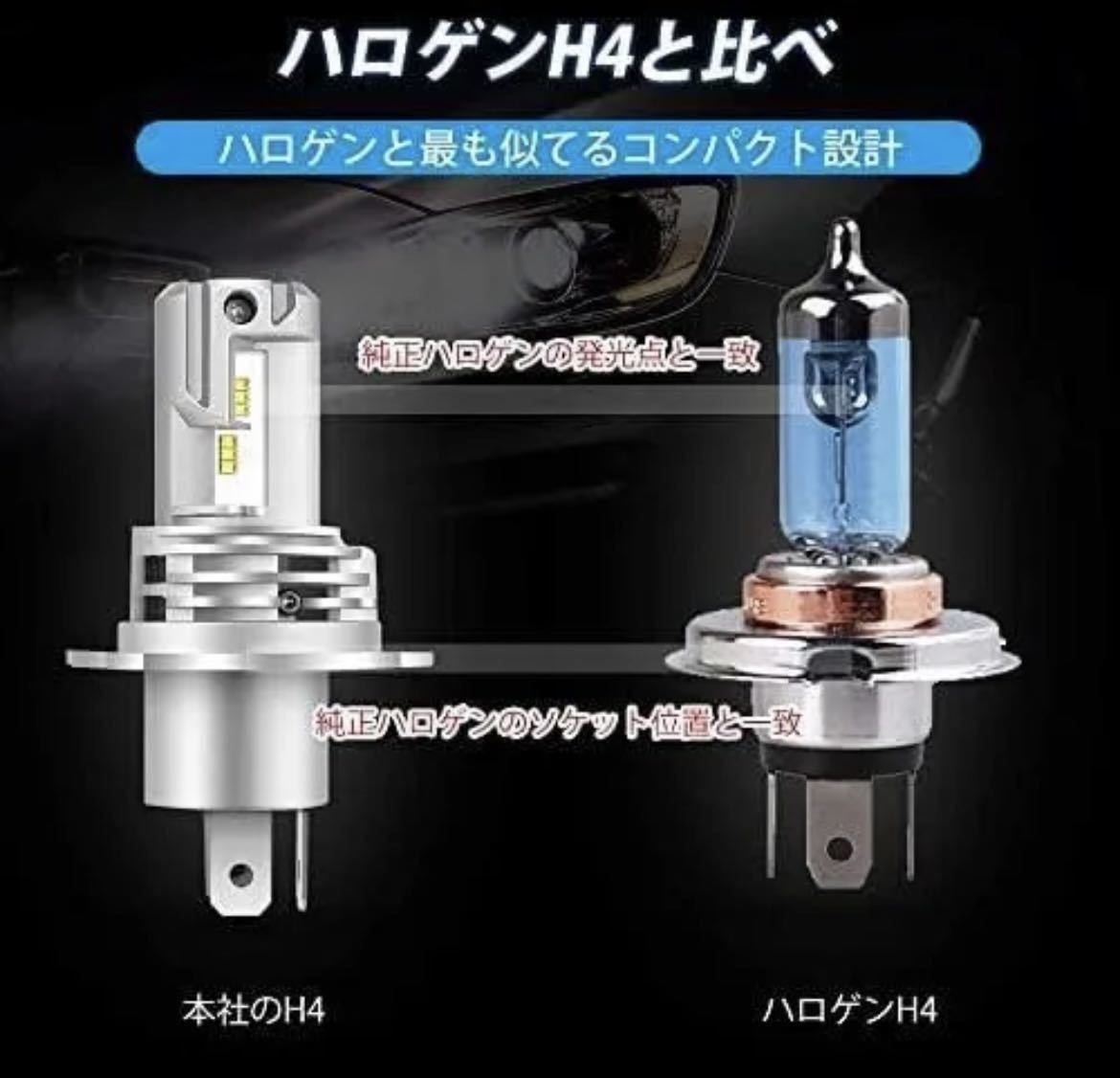 H4 LEDヘッドライト バルブ 最新型 バイク Hi/Lo フォグランプ ユニット ポン付け ホンダ ヤマハ スズキ 車検対応 8000LM 6500K 12v 24v_画像9