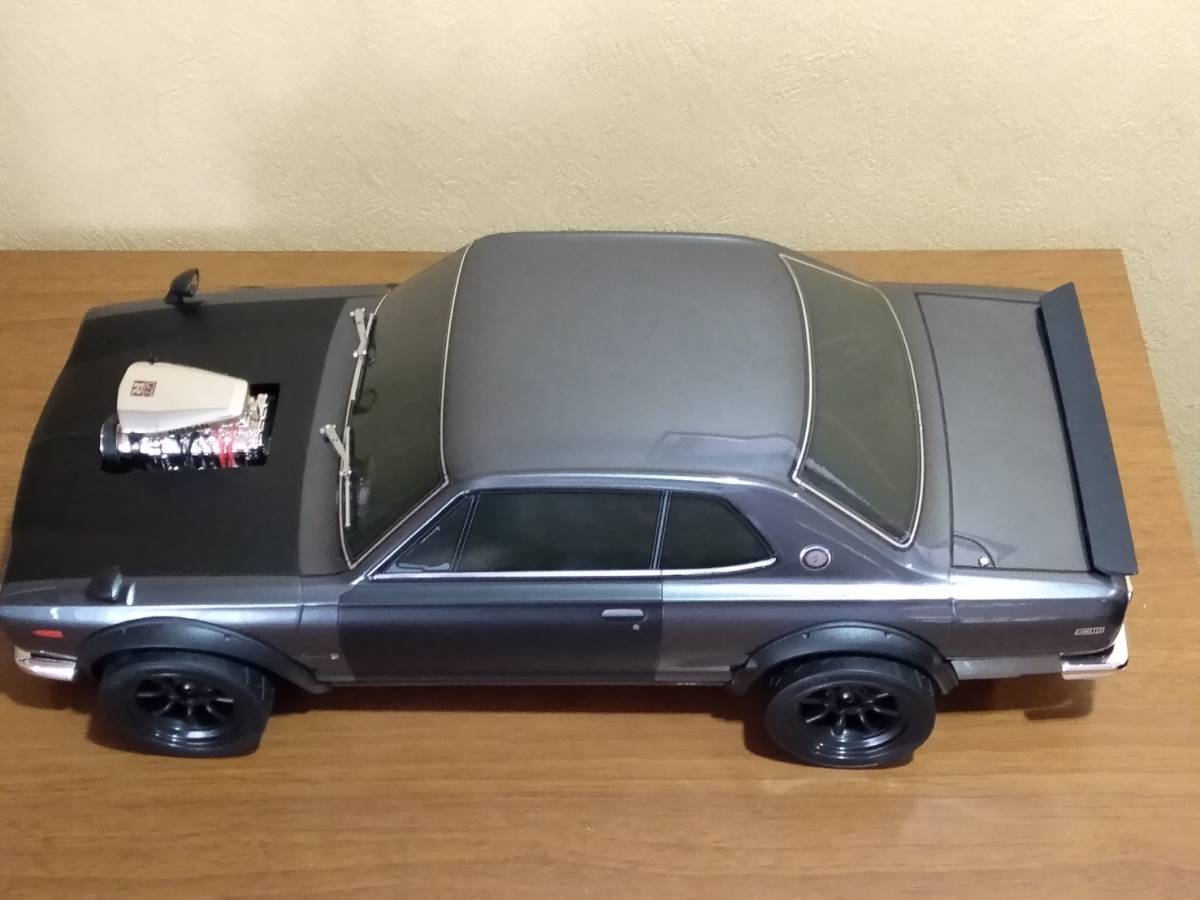 在庫処分 激安 食品 塗装組立完成品 京商1/10スカイライン2000GT-Rスーパー ボディ
