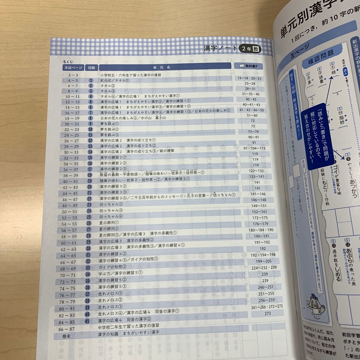 ★送料無料【令和5年度見本: 単元別漢字ノート 2年】教育出版/ 新学社/ 中学国語/ 漢字練習200字ノート/ 未使用！_画像3