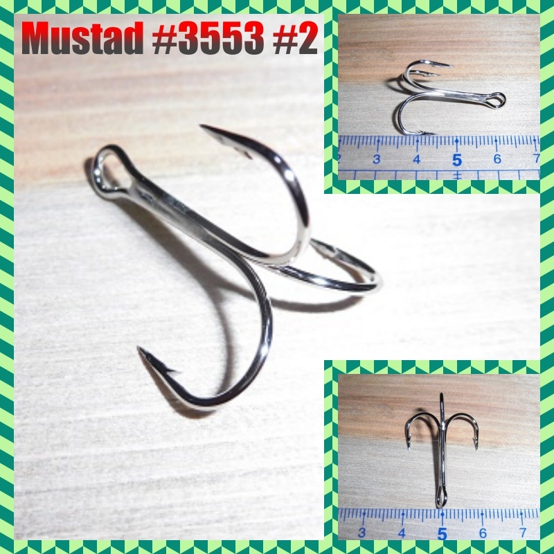 ★マスタッド#3553#2(400本)★🍒トリプルフック★Mustad★🍒検)ヘドン、クリークチャブ★修理＆ハンドメイドルアー製作_Mustad#3553#2