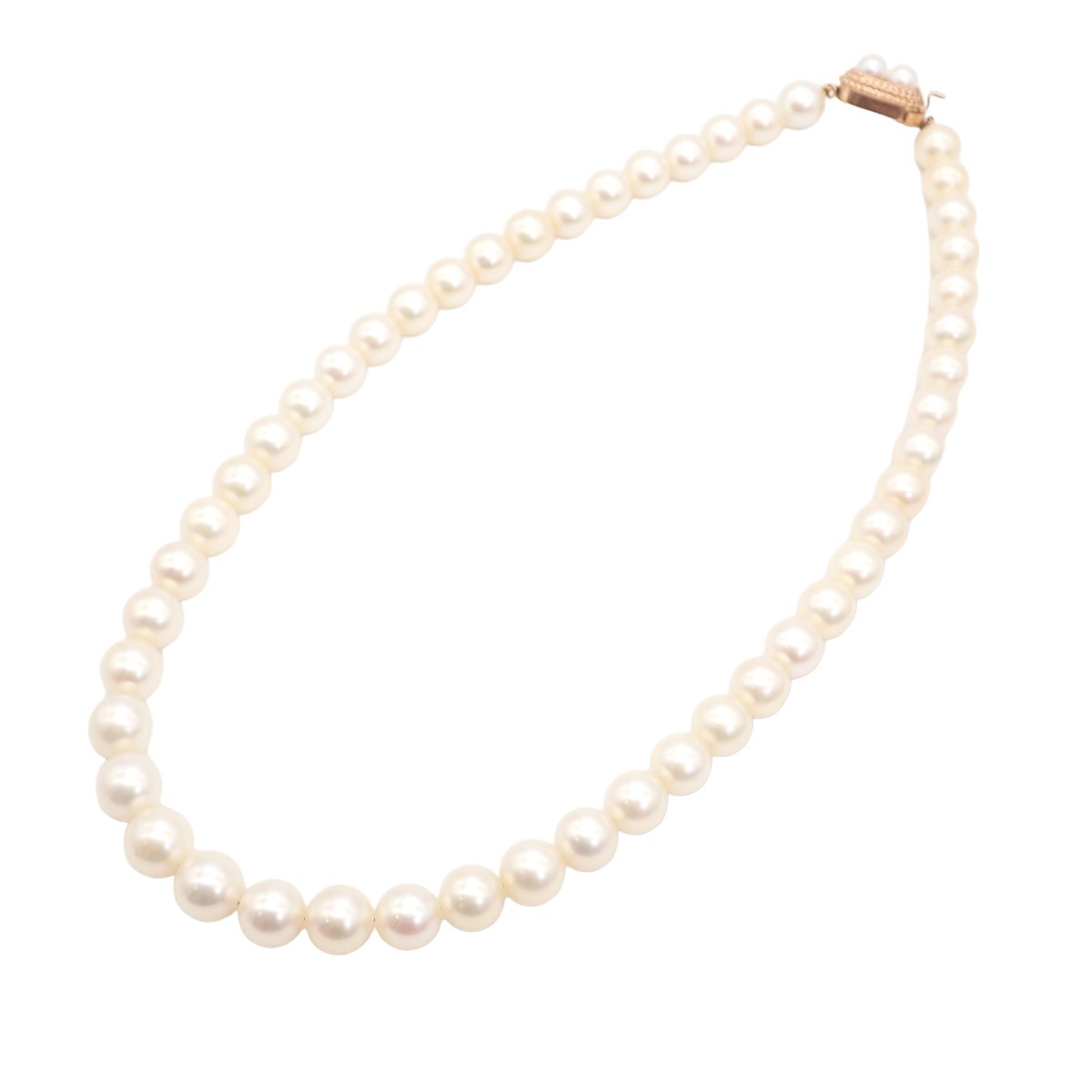 【冬バーゲン★特別送料無料!】 タサキ ネックレス 中古 レディース ホワイト TASAKI 真珠 P約7.7~8.5mm K14 その他
