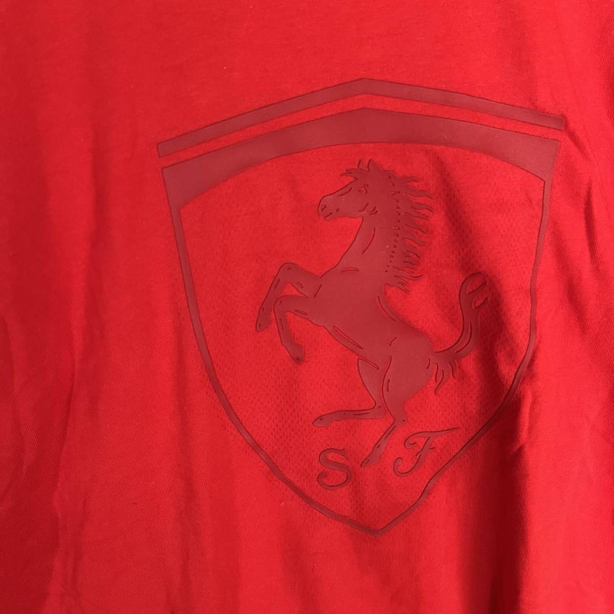 Ferrari フェラーリ× PUMA プーマ　半袖Tシャツ　赤　メンズ　Mサイズ　【AY1,482】_画像6