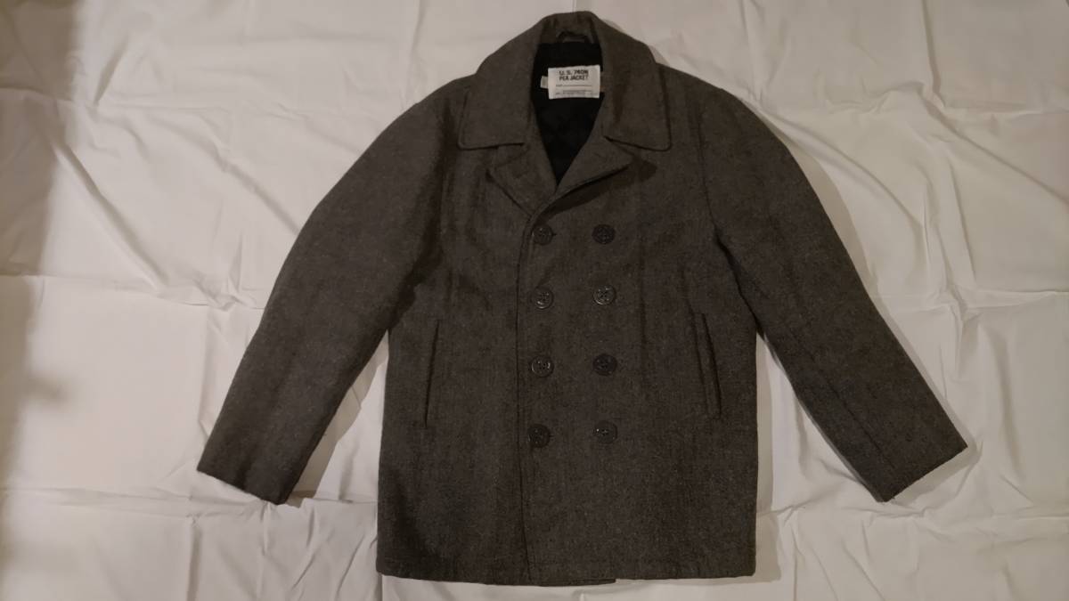 Schott ショット 740US PEACOAT ピーコート PEA JACKET グレー OXFORD US 40 L XL Size_画像1