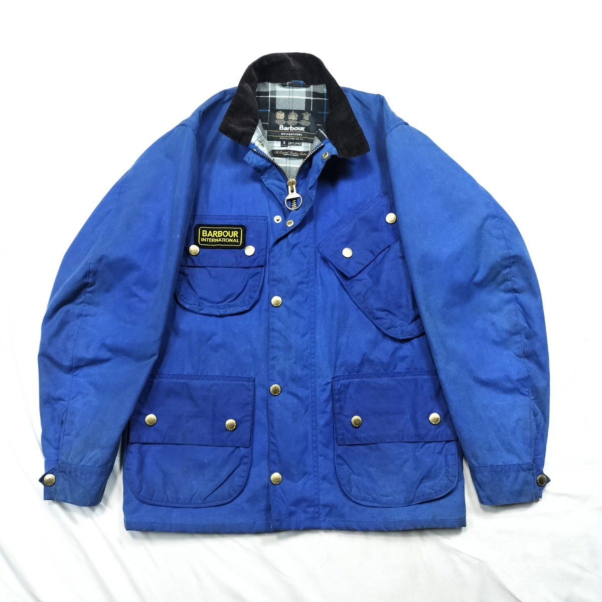 00s Barbour international Brass S コバルトブルー 希少 バブアー