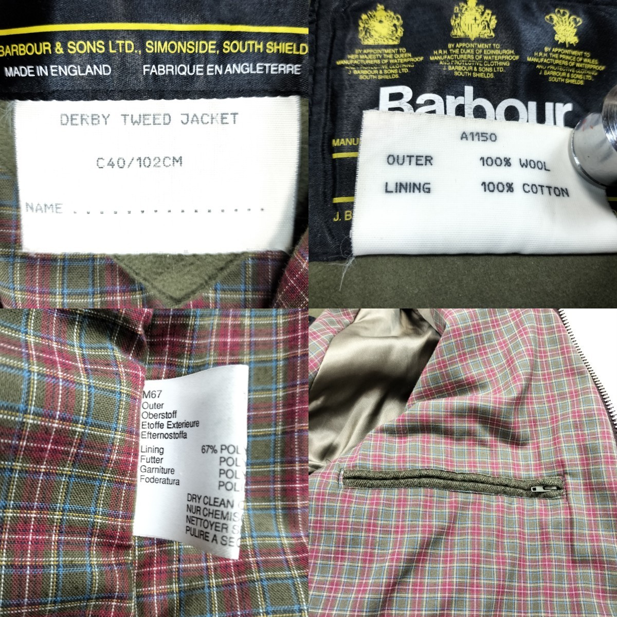 90s Barbour Derby tweed c40 バブアー ダービーツイード ジャケット
