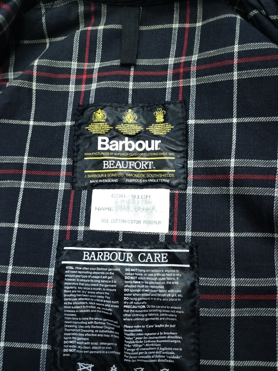 Mint　80s Barbour beaufort c36 ネイビー　3クラウン 　ビューフォート　ビンテージ　bedale ビデイル