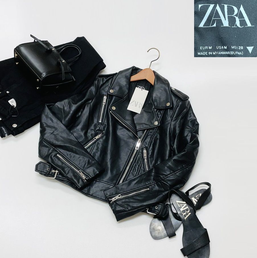 未使用 ZARA レディース ライダースジャケット Lサイズ - アウター