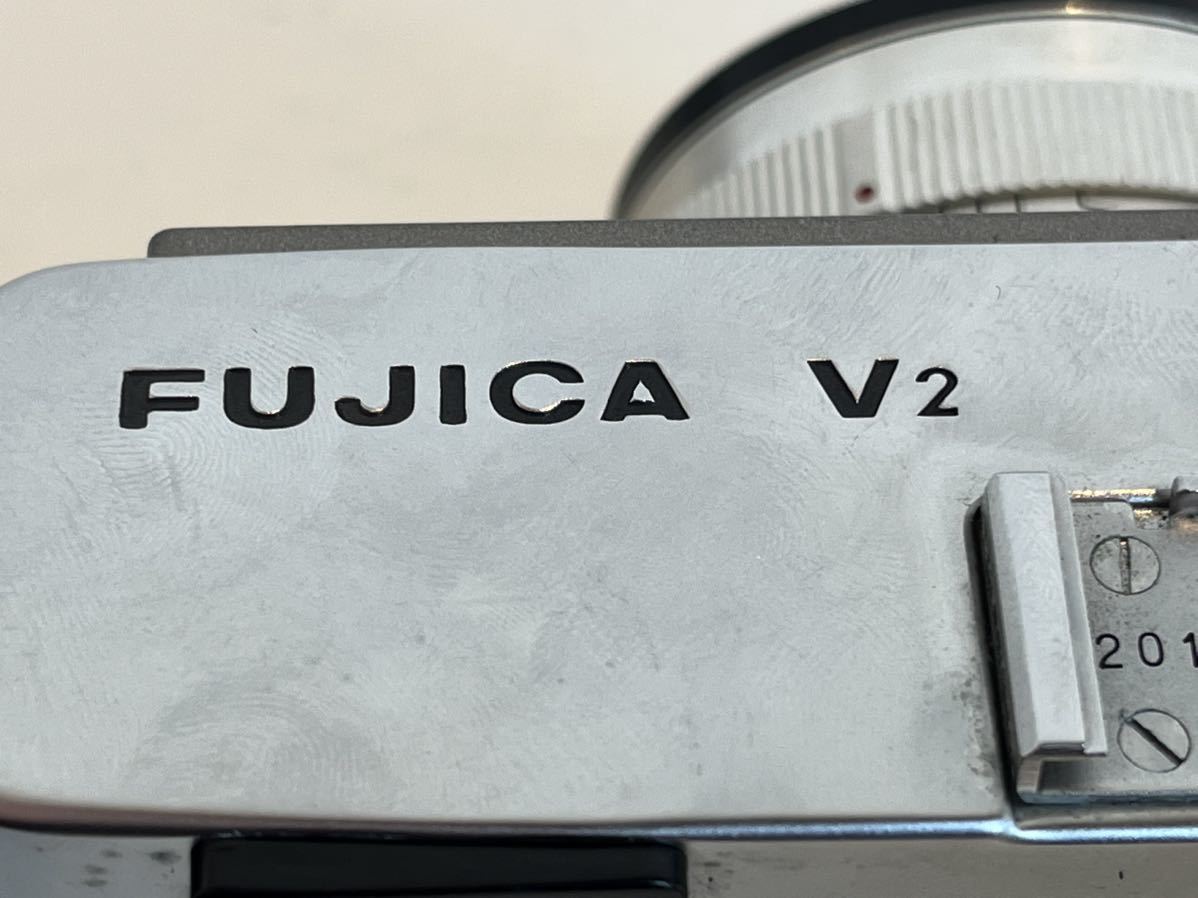 ■FUJICA フジカ V2 フィルムカメラ レンジファインダー ブラック×シルバーカラー レンズ FUJINON 1:1.8 f=4.5cm ※動作未確認品_画像7