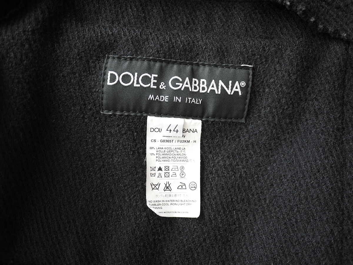 正規品 ドルチェ＆ガッバーナ Dolce & Gabbana ウールメルトン ダブルブレステッド コート ジャケット ライダースブルゾン_画像5