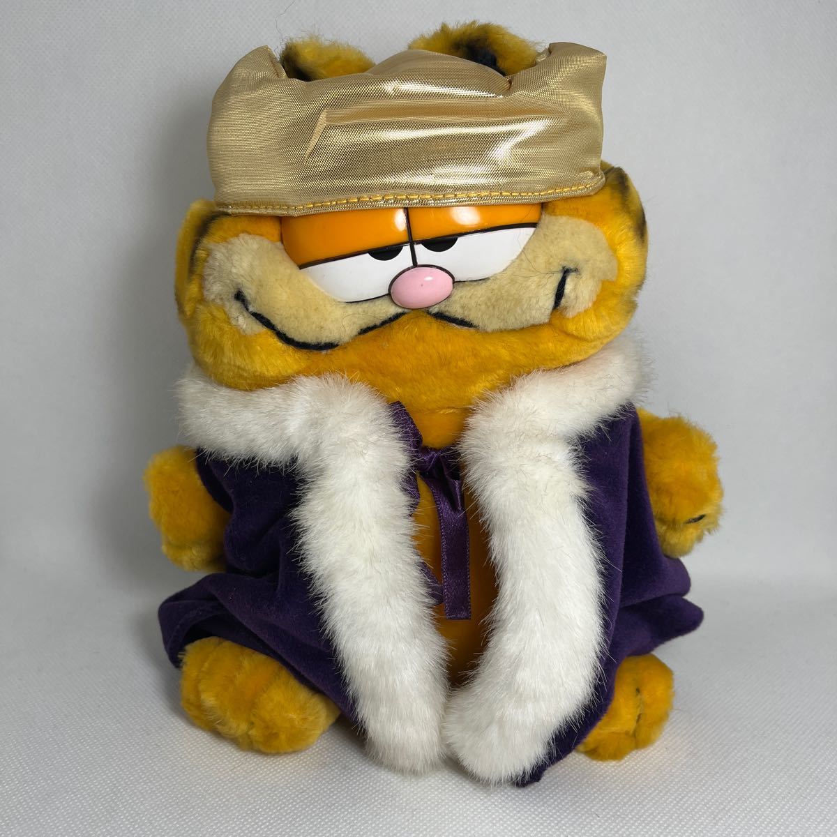 80's ビンテージ　ガーフィールド　ぬいぐるみ　人形　フィギュア　GARFIELD 王様　KING レトロ アニメ アメコミ　ヴィンテージ アメトイ _画像1