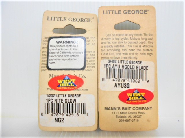 ☆☆ Mann's LITTLE GEORGE 1/2oz＆3/4oz リトルジョ－ジ 2個セット トムマン レザーバック/フロッグマン/ハードワーム マンズ　☆☆_画像4