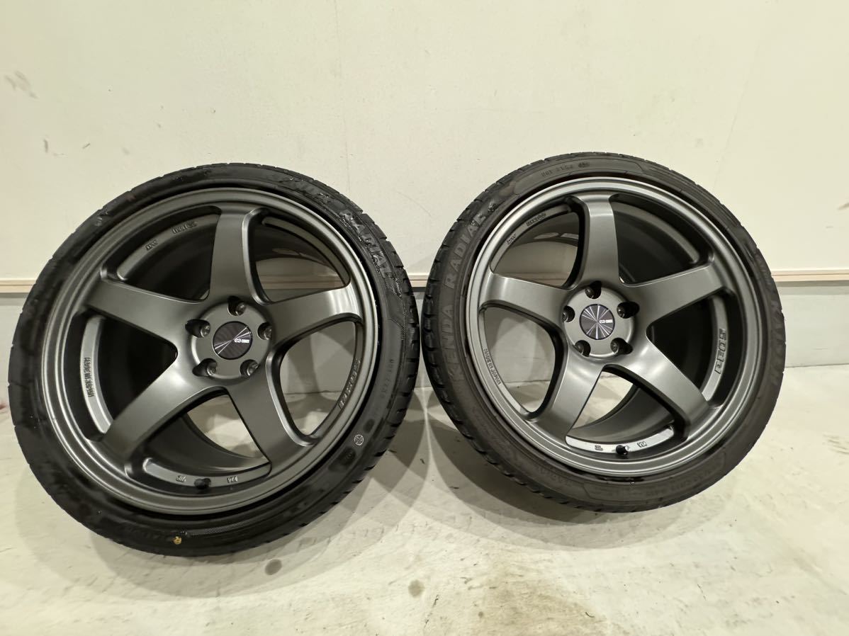 ENKEI/エンケイ PF05 18×9.5J 5/114.3 +38 Matte Dark Gunmetallic 4本　タイヤ付き_画像1