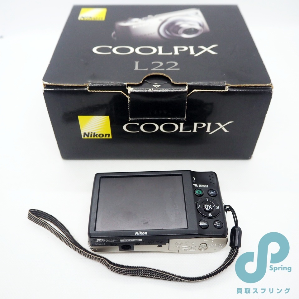 ジャンク Nikon ニコン COOLPIX L22 コンパクト デジタルカメラ コンデジ 液晶割れ 取説 USB 箱付き_画像2