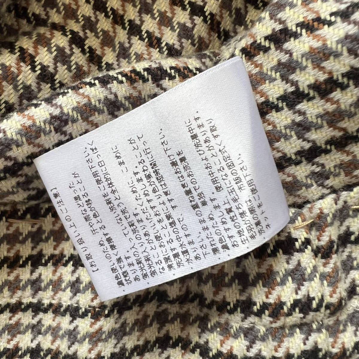 celine セリーヌ 千鳥格子柄 Aライン ロングワンピース ロゴ刺繍 長袖
