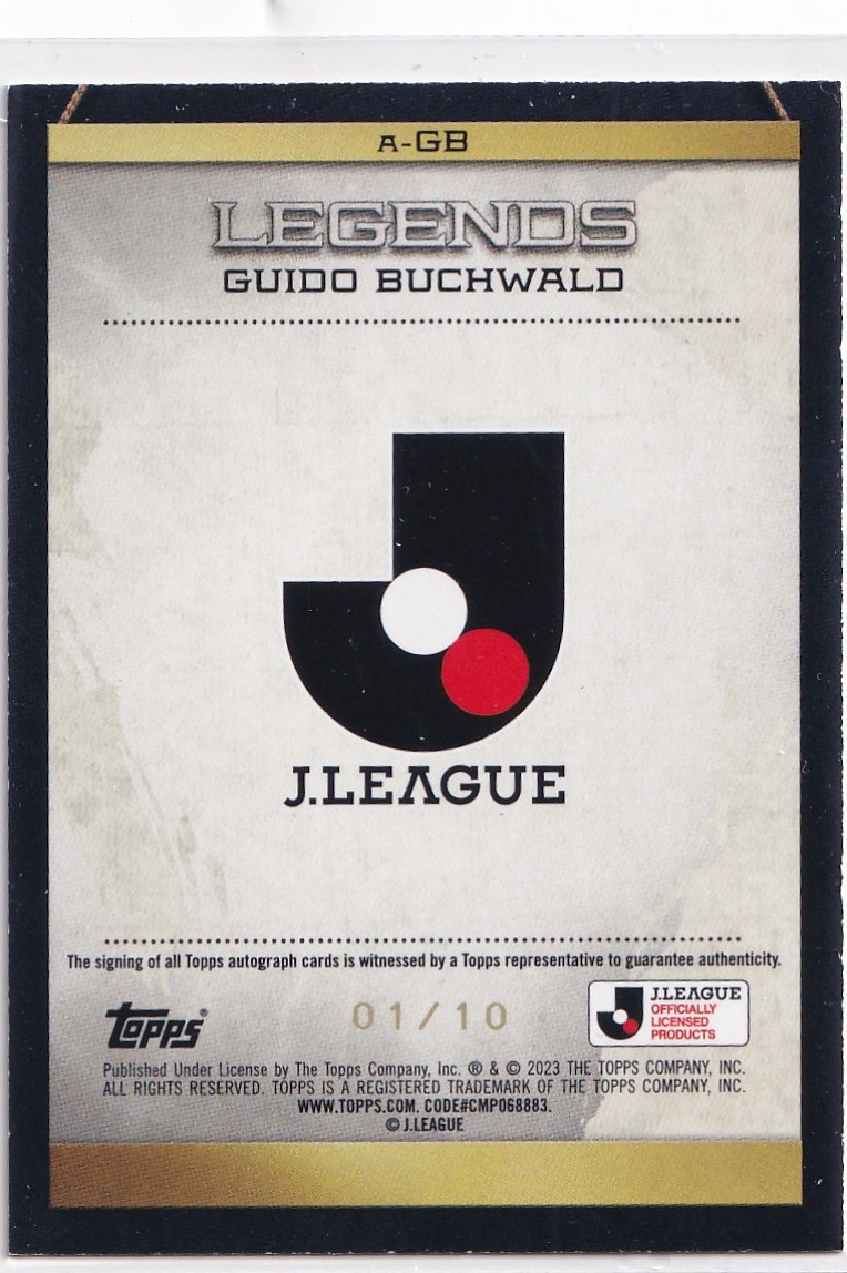 2023 Topps Guido Buchwald ギド・ブッフバルト J-league Jリーグ LEGENDS Autograph 直筆サインカード #01/10 10枚限定 浦和レッズ_画像2