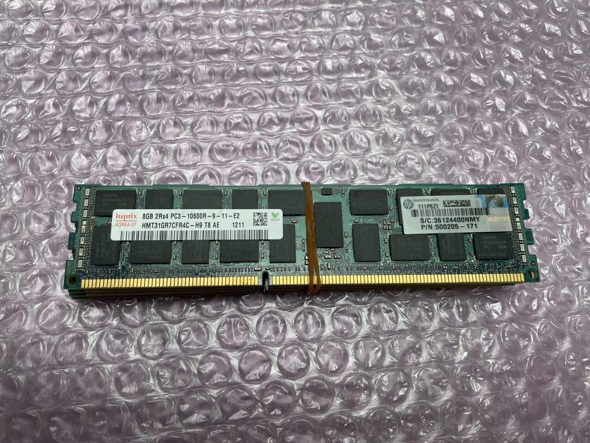 ★1円開始★合計32GB★4枚組 SK hynix 8GB 2Rx4 PC3-10600R-9-11-E2★サーバ用メモリ★動作未確認★現状引渡★_画像2