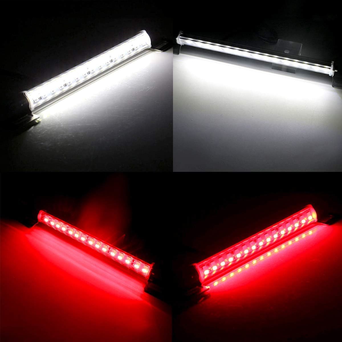 ホワイト + レッド MDLUFY ライセンスランプ 白赤 15SMD 12v リアフォグランプ 汎用 5630 LED 白高輝度_画像7