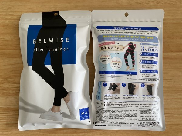 国内即日発送★新品未開封（BELMISEベルミス）スリムタイツ 美脚脚痩せ骨盤矯正むくみリンパ ダイエット用 着圧レギンスタイツ(Mサイズ)_画像3