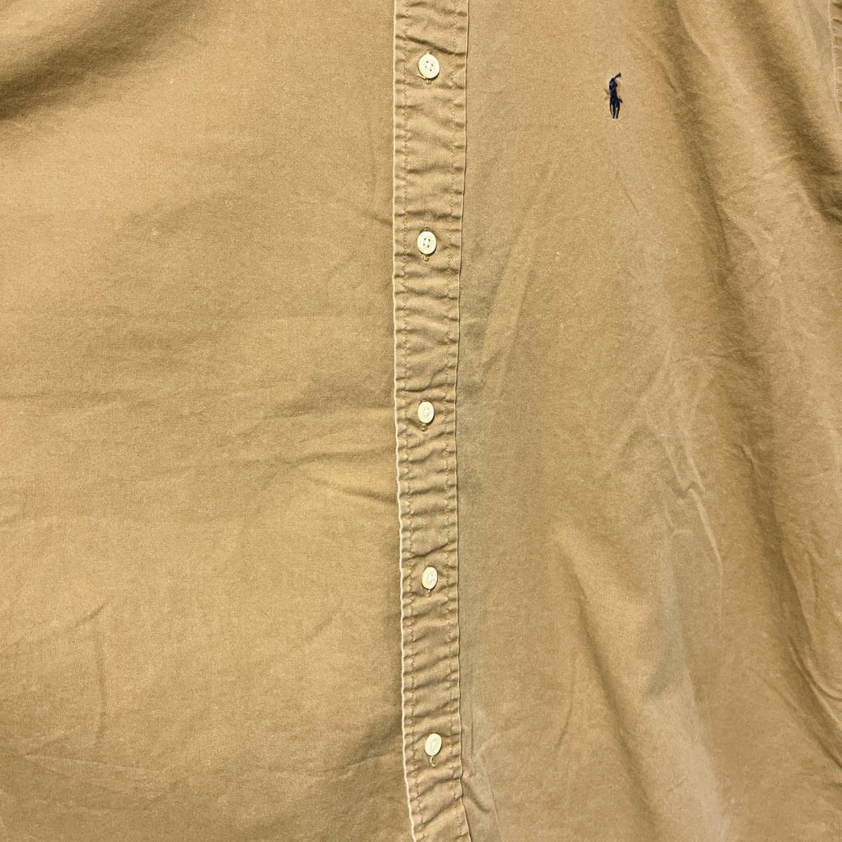 ラルフローレン Ralph Lauren チノシャツ 長袖シャツ メンズ ワンポイント コットン100% Lサイズ 5‐25