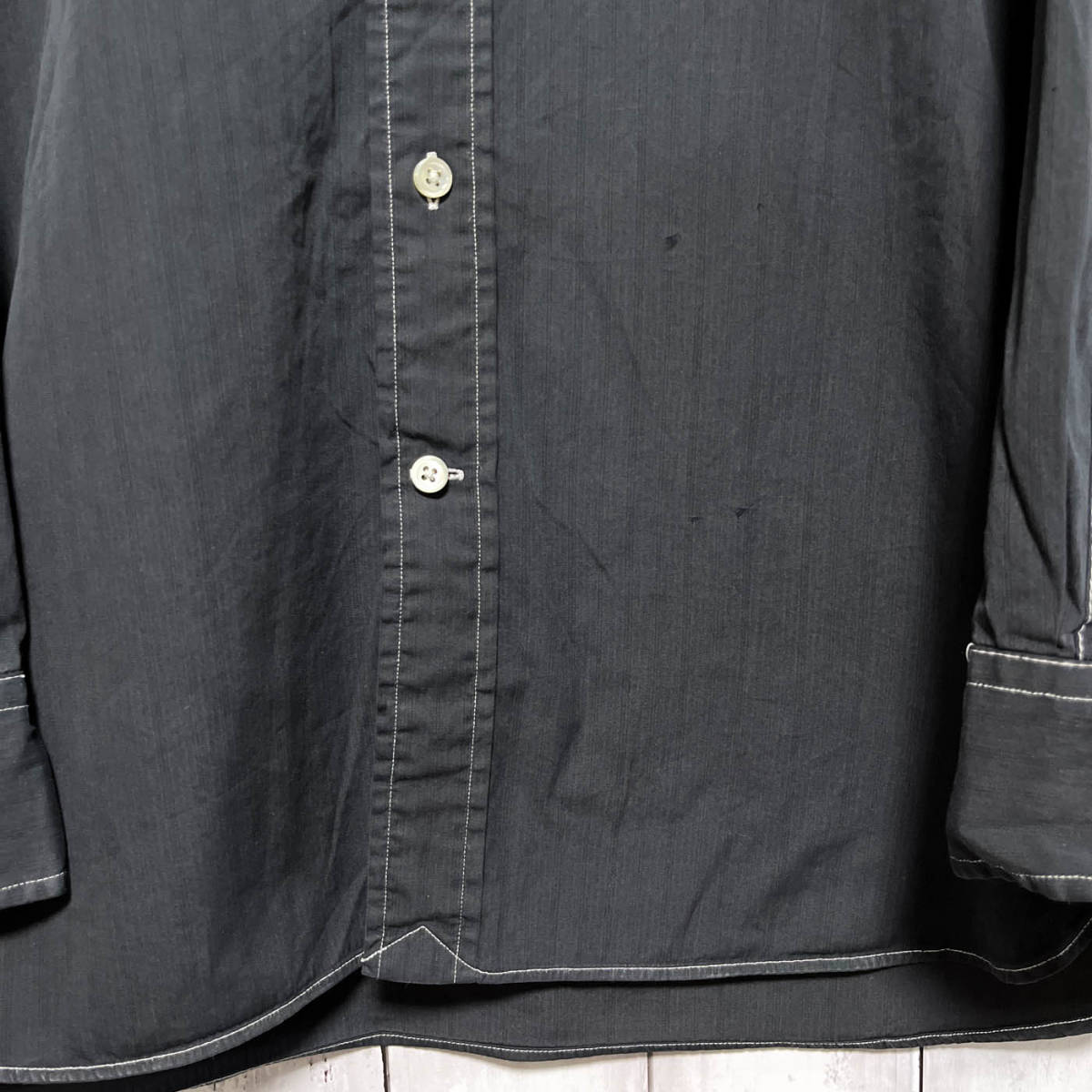 ラルフローレン Ralph Lauren ストライプシャツ 長袖シャツ メンズ ワンポイント コットン100% サイズ15 S~Mサイズ 5‐51