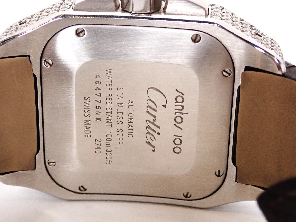 Cartier( Cartier ) солнечный tos100XL мужской хронограф передняя сторона бриллиант самозаводящиеся часы diamond часы 