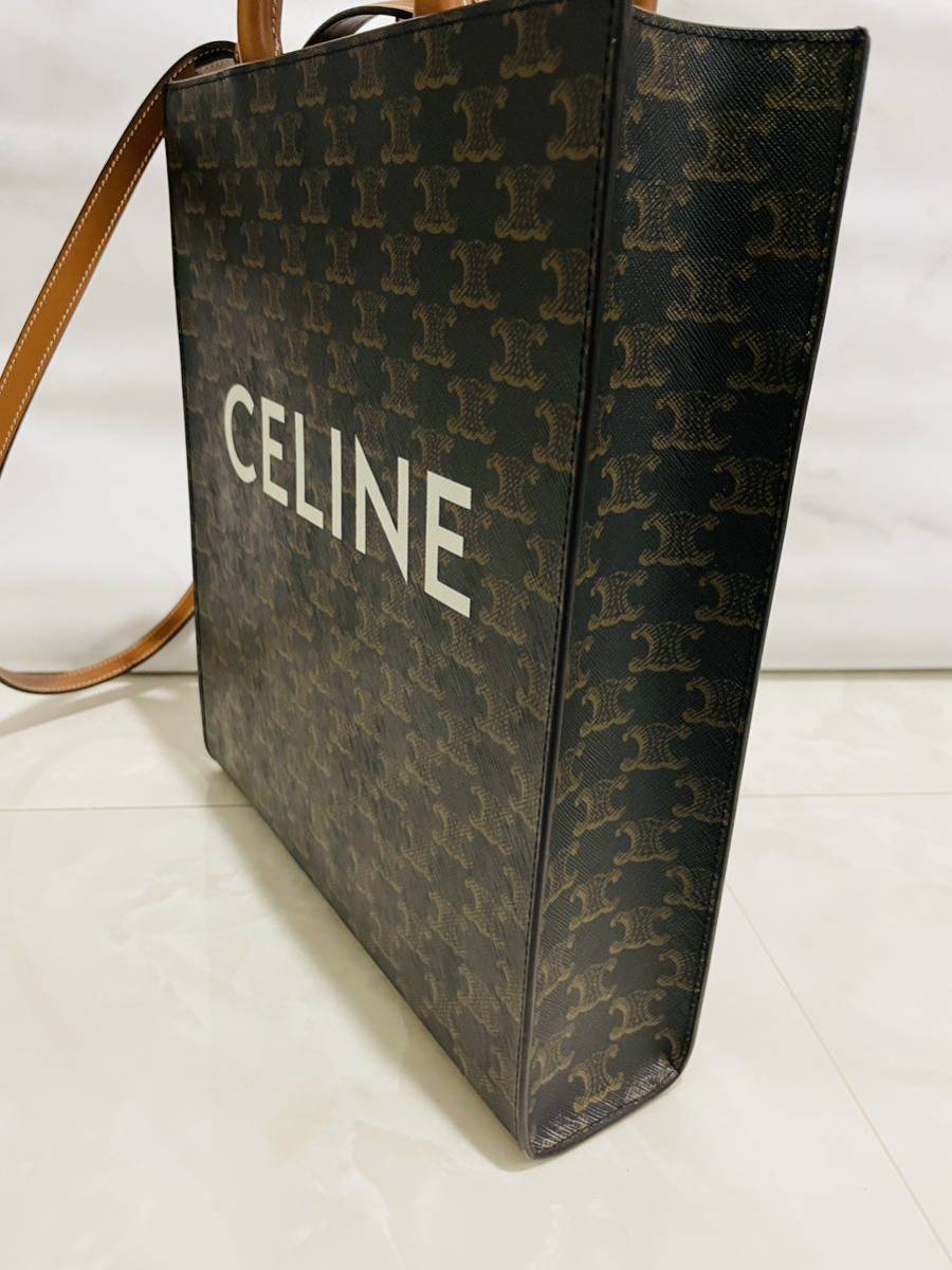 中古美品 CELINE セリーヌ バーティカルカバ スモール トートバッグ ショルダーバッグ　2way ブラウン トリオンフ _画像2