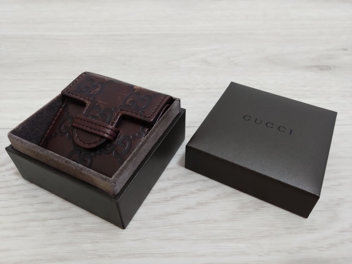 希少★GUCCI★WG柄置き時計★電池交換済み★本革/レザー/ブラウン/グッチ/イタリア製/トラベルウォッチ/トラベルクロック/11944625/200の画像9