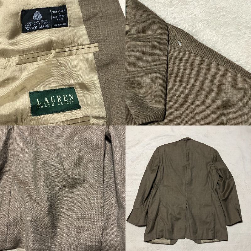 ローレンラルフローレン LAUREN RALPH LAUREN【大きいサイズ】テーラージャケット ブレザー スーツジャケット 総裏地 ２B ベージュ系 L_画像8