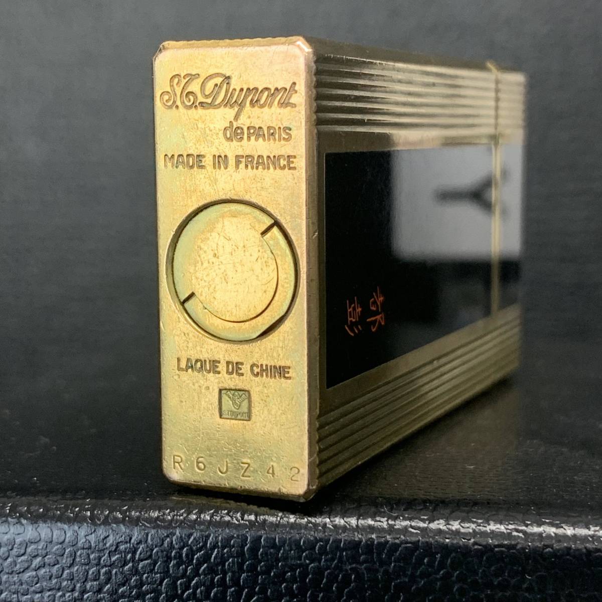 1000円スタート S.T.デュポン 美商品 S.T.DuPont LINE1 ローラー ガスライター 漆 GOLD Y1189_画像7