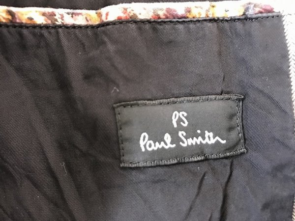 Paul Smith ポールスミス メンズ 日本製 裏地 サイドベンツ ヘリンボーン柄 ジャケット 大きいサイズ XL 秋冬 茶ベージュ_画像2