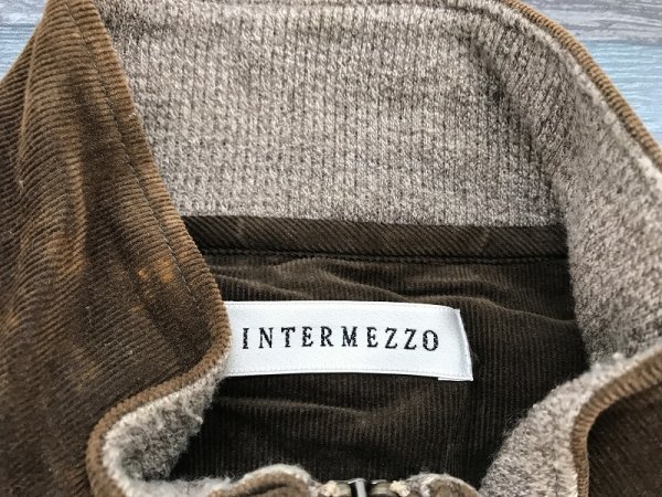 INTERMEZZO インターメッツォ メンズ ジップ ニットジャケット M 茶_画像2