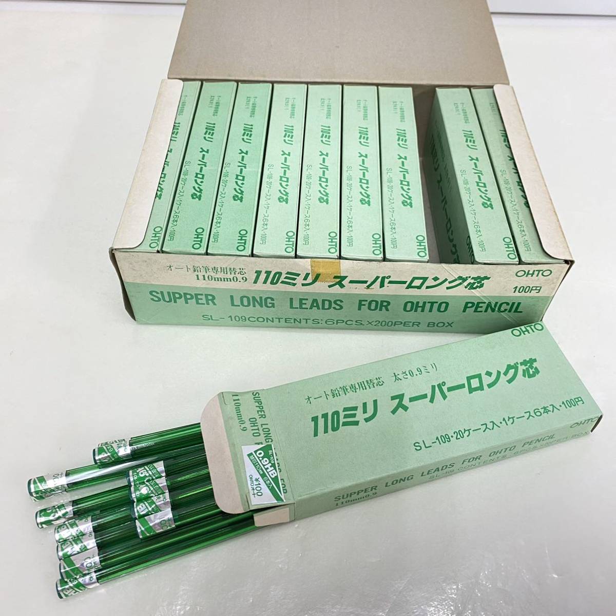 758 未使用品 美品 OHTO オート鉛筆 専用替芯　SL-109 スーパーロング 0.9mm HB 替芯110mm 6本入り 200個 まとめて シャープペンシル 芯_画像4