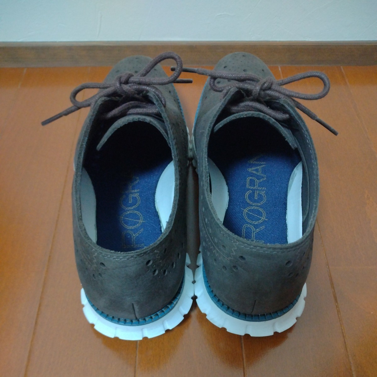 美品 COLE HAAN コールハーン　ZEROGRAND ゼログランド size9M ウイングチップ チャコール_画像4