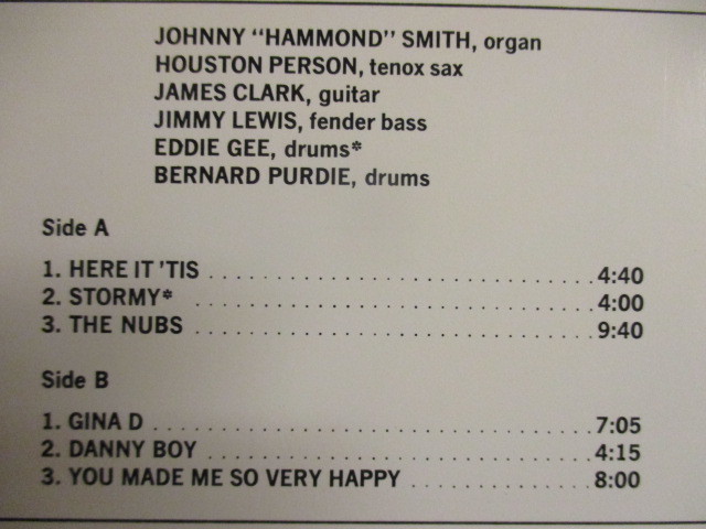 Johnny ''Hammond'' Smith ： Here It 'Tis LP (( 1970 Soul Organ Jazz / Bernard Purdie( drums ) / 落札5点で送料当方負担_画像3