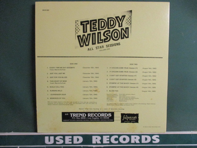Teddy Wilson And His All Stars ： All Star Sessions( 1945 ) Volume One LP (( Swing Jazz / 落札5点で送料当方負担_画像3