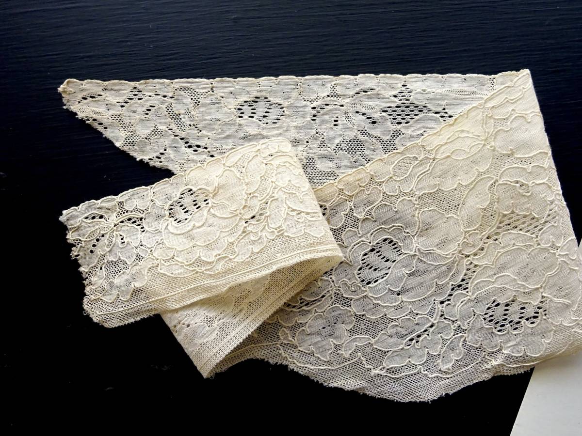 19世紀-20世紀初期 フランス レース 刺繍 クロッシェ ニードル バテン タティング リバー 綿レース スカラップ トリムチュール 