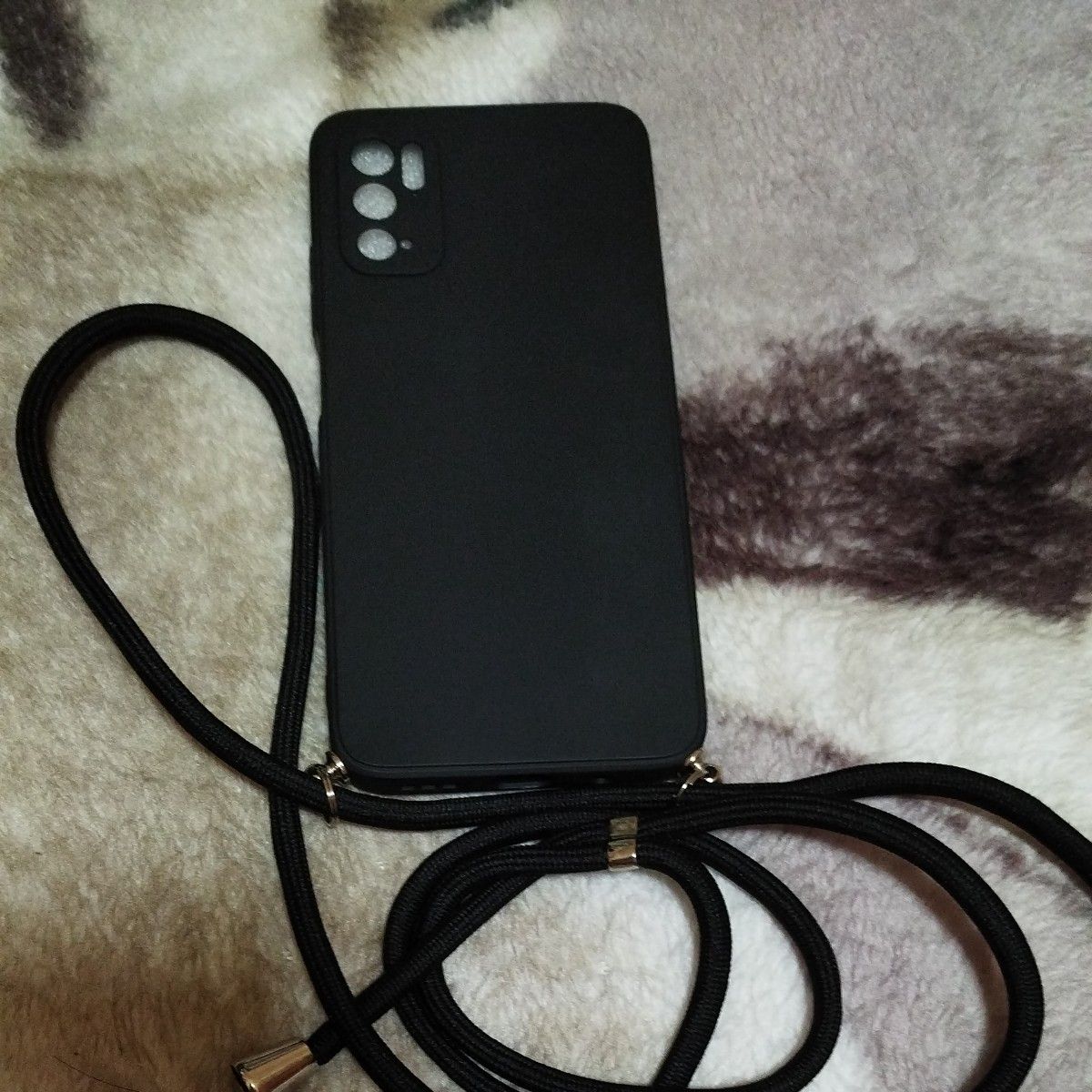 紐付きスマホケース　Redomi Note 10 5G ブラック