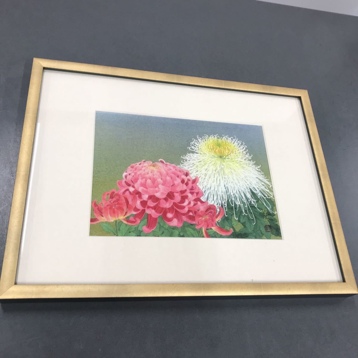 森田りえ子　秋華　花 絵画 額 壁掛け インテリア 現状品