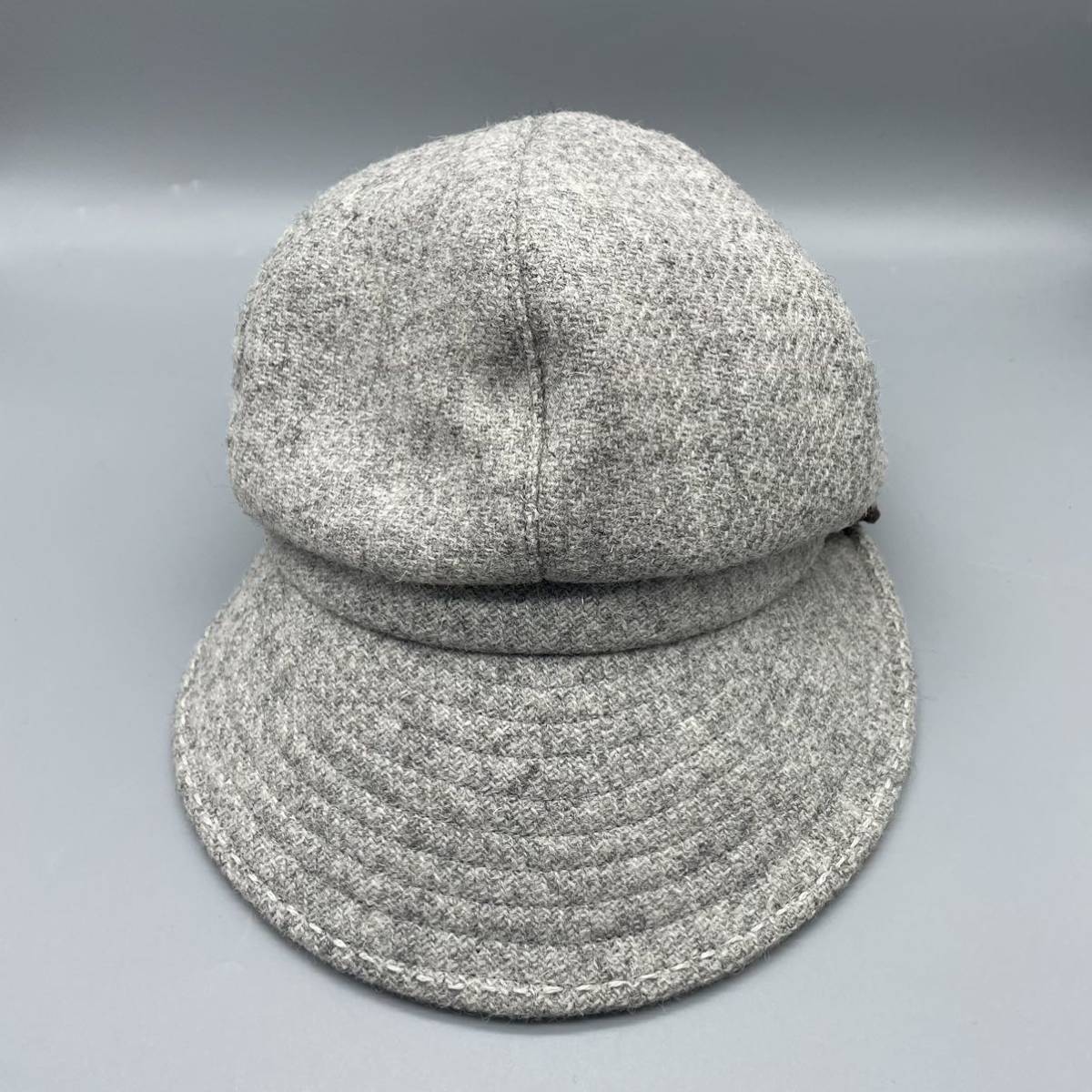 ☆COMME CA DU MODE コムサデモード☆レディース☆キャスケット☆帽子☆ウール100%☆グレー系☆HARRIS TWEED ハリスツイード☆サイズM_画像2