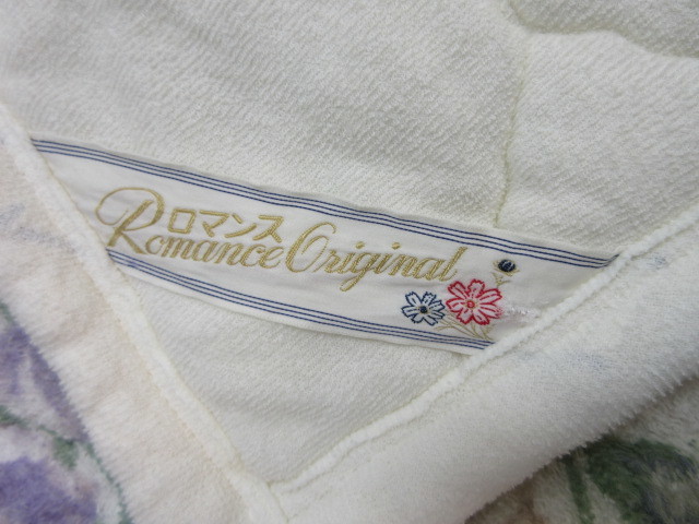14OH6607 ロマンス オリジナル 肌掛け布団 タオル地 ２枚セット ブルー・ピンク花柄 150×200ｃｍの画像4