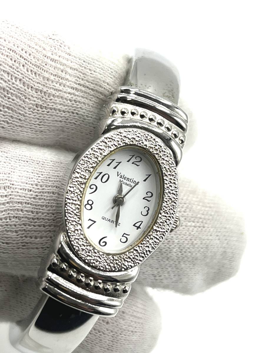 【電池切れ】Valentino Michelle バレンチノミッシェル　バングルウォッチ　白文字盤　クォーツ腕時計 レディース　ケース：1.7　