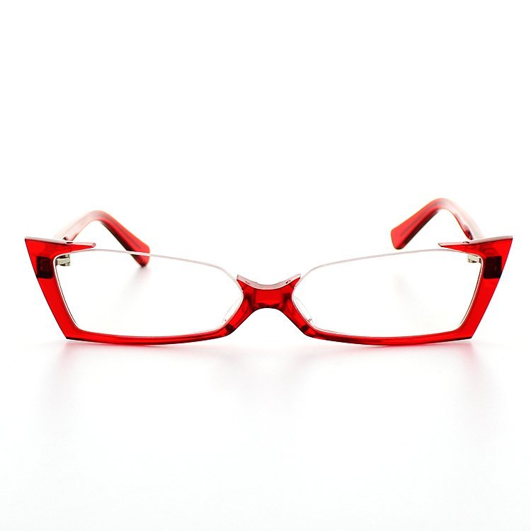 エヴァンゲリオン メガネフレーム 眼鏡 TYPE-MARI 55サイズ アンダーリム　レッド EVANGELION シン・エヴァ_画像2