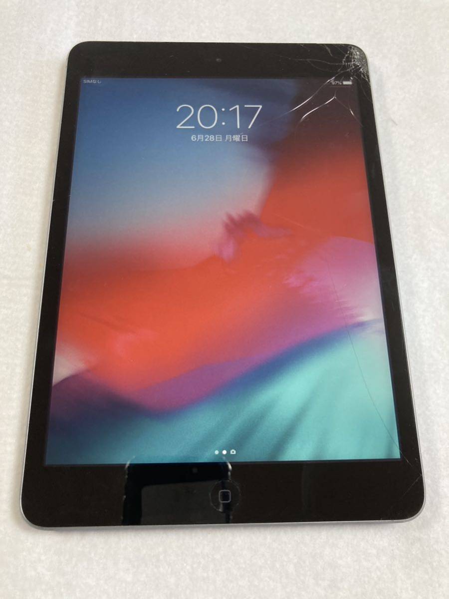 画面割れ　simフリー iPad mini2 32GB スペースグレー色_画像1