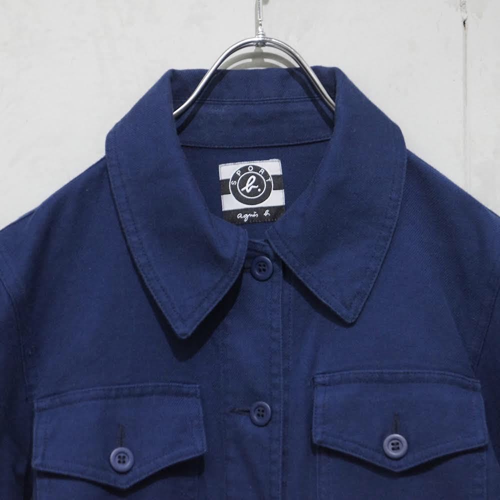 1000 jpy start![ beautiful goods!!]agnes.b( Agnes B ) coverall jacket lady's Coverall Jacket French Work cotton 