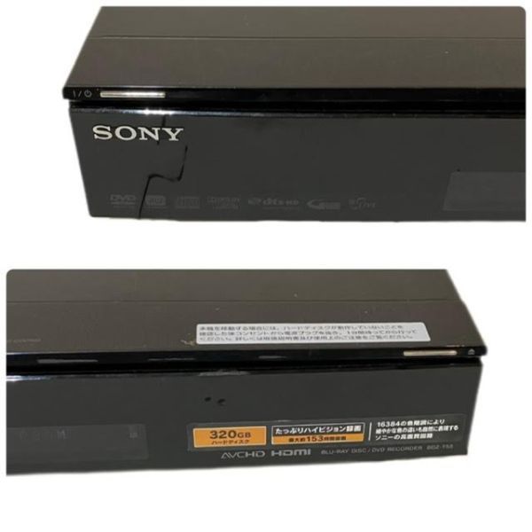 仙11 SONY BDZ-T55 Blu-ray Disc ブラックカラー ソニー 2009年製 ブルーレイディスク DVDレコーダー リモコン付き 映像機器_画像3