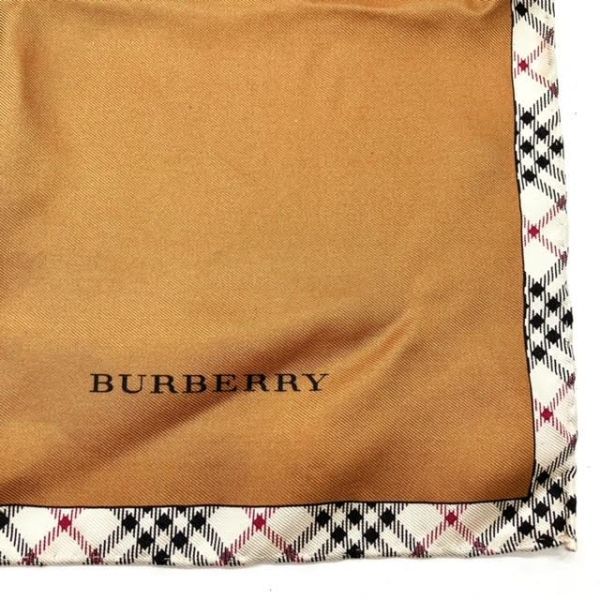 仙15 BURBERRY スカーフ ノバチェック ブラウンカラー バーバリーロンドン 絹100％ ハンカチ_画像2